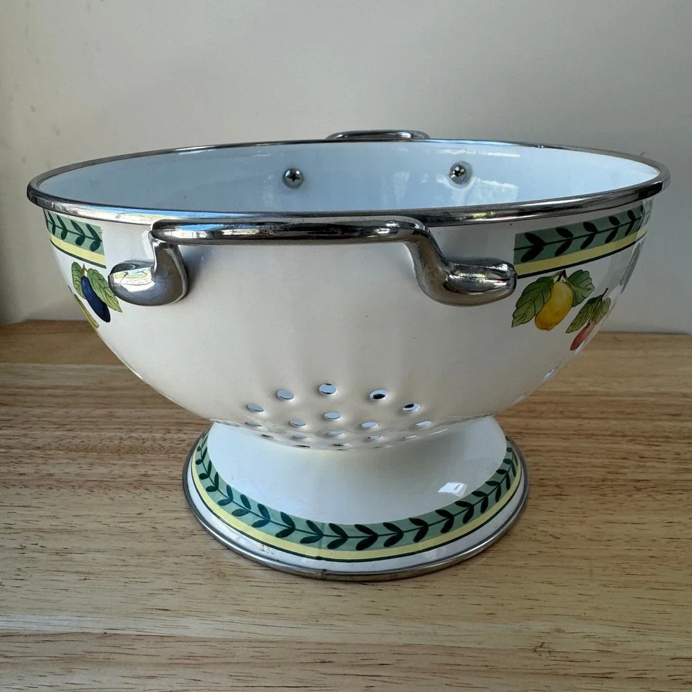 Villeroy & Boch Enamel Colander French Garden Fleurence Fruit Pattern